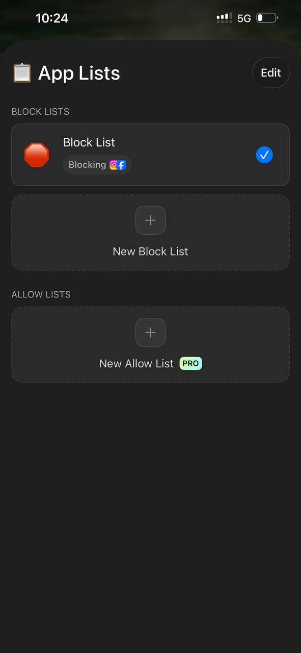 Block lists in the existing Opal app
