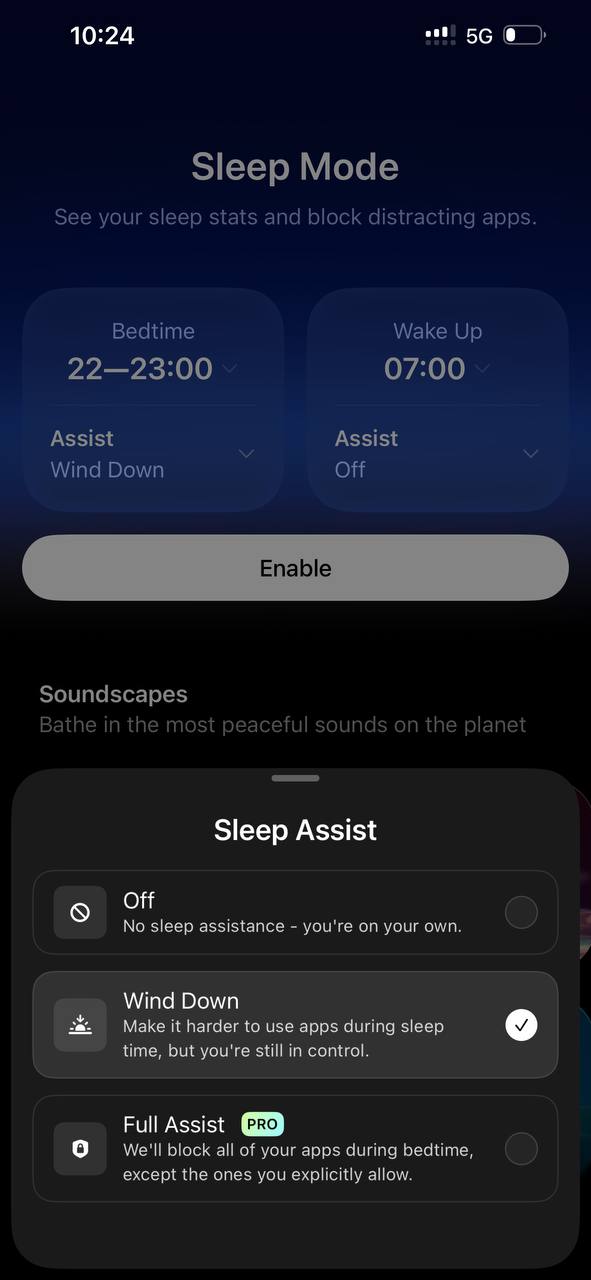 Modes in the existing Opal app