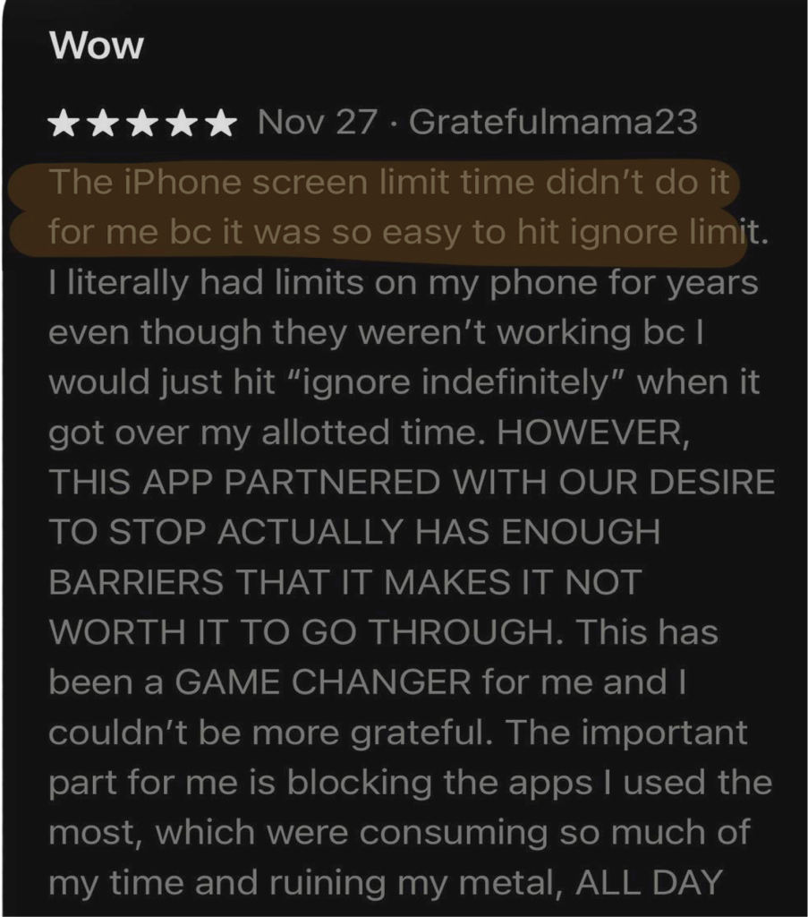 Original app review excerpt