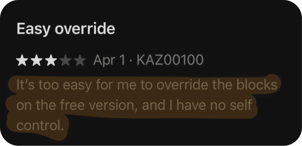 Original app review excerpt